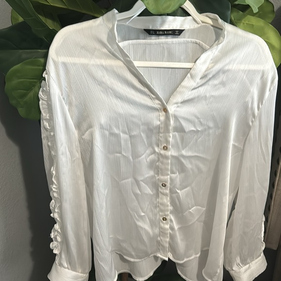 White Zara blouse size M - Picture 2 of 3